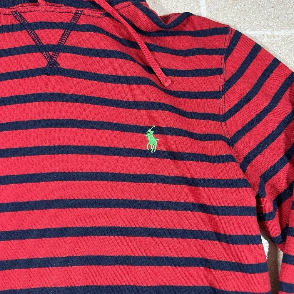 Vintage 90s Polo Ralph Lauren Pullover Hoodie Sweatshirt Mens Size Medium Stripe